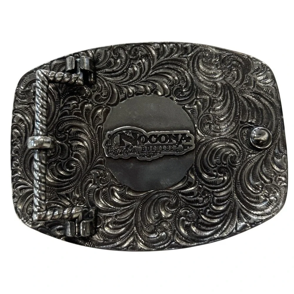 Nocona Buckles Texas Longhorn Bull's Head Silver Silver and Bronze Belt Buckle